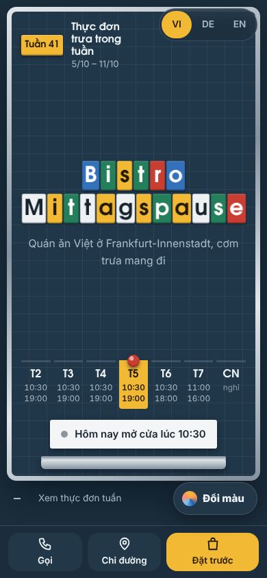 Mittagstisch-Wochenplan